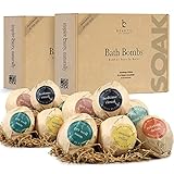 Bath Bombs Gift Set, Best Valentine's Day Gift for Women Men & Kids - USA Made w/Organic & Vegan Ingredients - Lush Fragrant Essential Oils, 6 Large Relaxing Epsom Salt Bathbombs (1 pack)