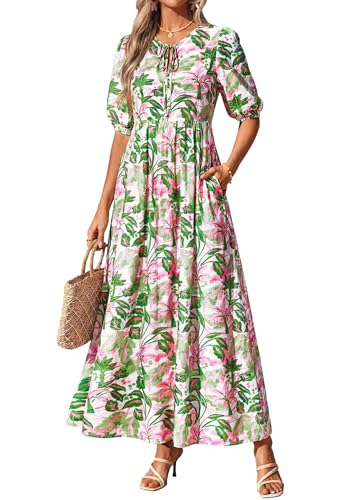 Image of KIRUNDO Maxi Dresses for Women 2026 3 /4 Sleeve Summer Dress