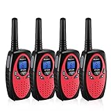  Walkie Talkies, 4 Pack Walkie Talkies Rechargeable, Befove 22CH Handheld FRS Transceiver Two Way Radios Long Range Walkie Talkie Kids for Kids Adults RED     