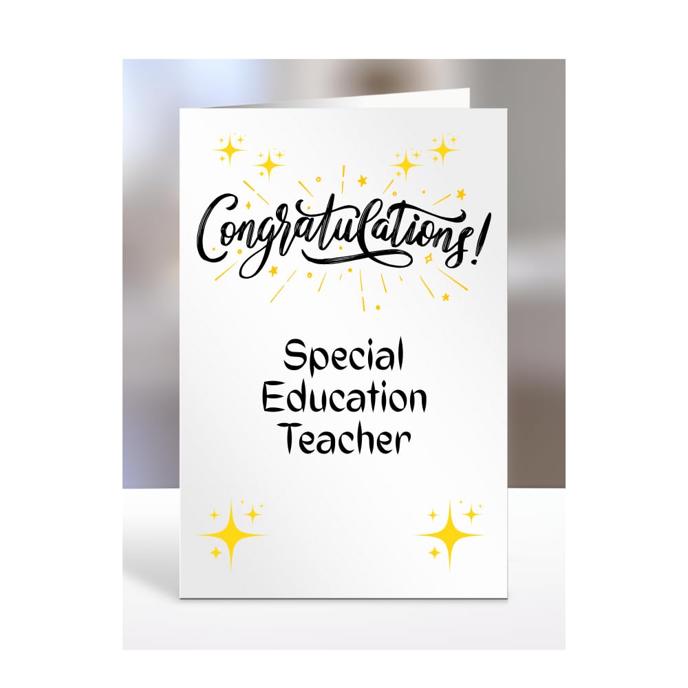 Congratulations Special Education Teacher card, gifts for men, women, colleagues, boss, manager, son, daughter, grandson, presents for christmas, A5-243c_183