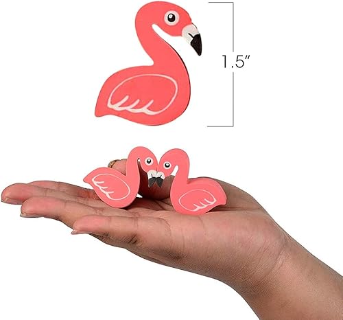 Miniatura 3 de ArtCreativity Adornos para lápices con diseño de flamenco, 12 unidades, bonitas tapas de borrador, premio de aula, recompensas para profesores,