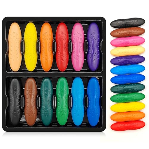 Deli Pastelli A Cera Per Bambini: Set 24 Colori Vivaci E Lavabili, Ideali Per Disegnare Da 1 Anno In Su