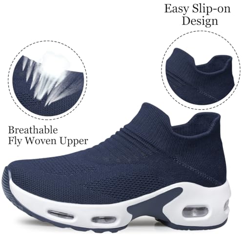 Image of YHOON Women's Slip-On Walking Shoes Sock Shoes Women Mesh Athletic Sneakers Nurse & Work Shoes