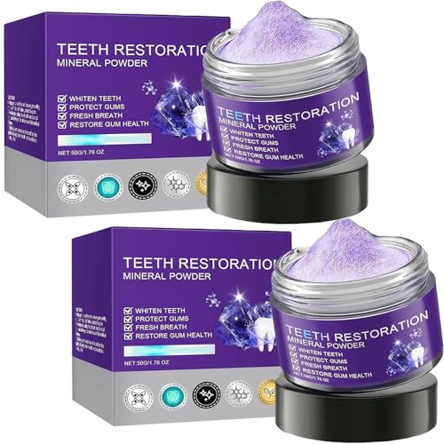 2pcs Teeth Restoration Mineral Powder, Mineral Tooth Powder, Effective in Strengthening Teeth and Gums, Fresh Breah (50g/1.76 oz)