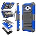Galaxy Sky Case, J3 / J3 V Case, Galaxy Sol Case, Tekcoo [Hoplite Series] [Blue] Shock Absorbing Holster Locking Belt Clip Defender Heavy Kickstand Cover For Samsung Galaxy Amp Prime /Express Prime
