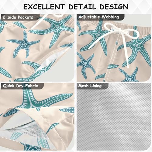 Charming Starfish Boys Swim Trunks Kids Beach Board Shorts Swimsuit 3-14 Years-2T3