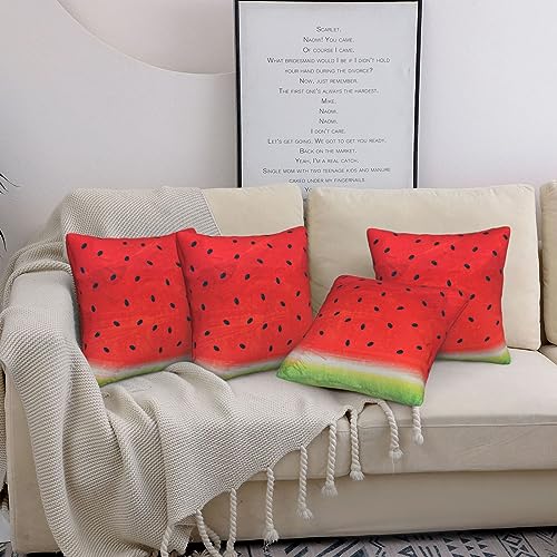 Housse de coussin pastèque rouge 50x50 cm douce pour canapé et salon - 5