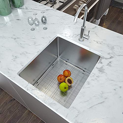 Lordear 14 Inch Undermount Deep Single Bowl 16 Gauge Stainless Steel Bar Prep Kitchen Sink Bundle With Bar Sink Faucet 360 Degree Single Handle Stainless Steel Brushed Nickel Small Rv Faucet #TOP1