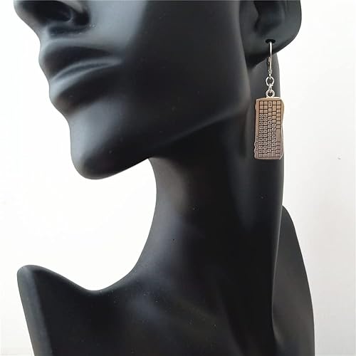 Miniatura 3 de Aretes con dije de teclado en miniatura 3D, joyería punk para hombre y mujer