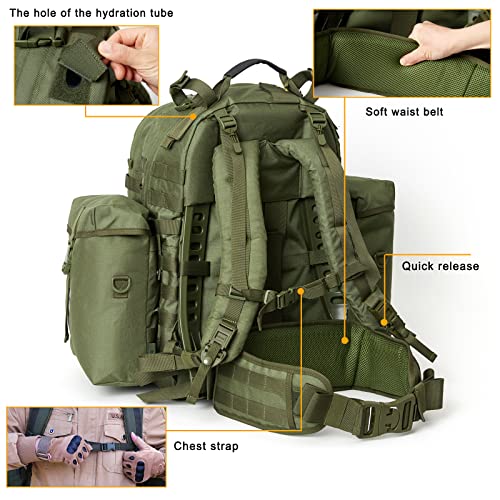 Akmax.cn Military Army Backpack, Molle 2 Medium Rucksack With Shoulder Straps And Wasit Belt, Internal Frame, Multicam (Molle Ii Rucksack With External Frame-Od) #TOP3