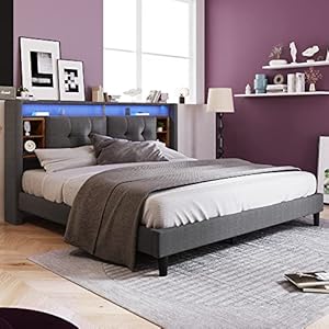 Moimhear Polsterbett 140 x 200cm mit LED