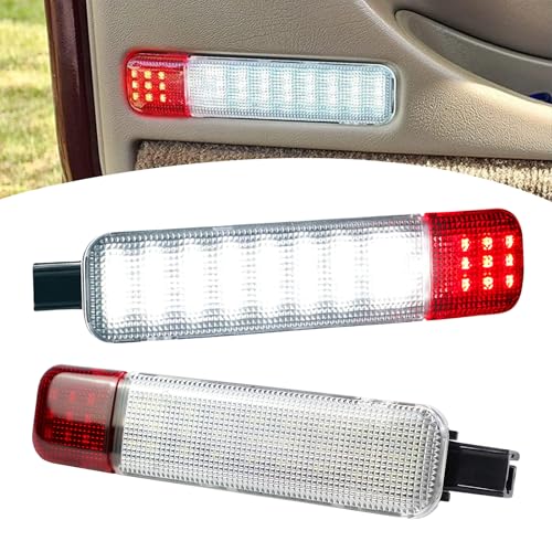 2 luces LED interiores para puerta de auto, blancas y rojas miniatura 1