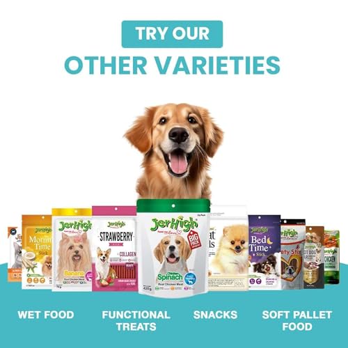 Image of Jerhigh Chicken Dog Treats, Human Grade High Protein Chicken, Fully Digestible Healthy Snack & Training Treat, Free from by-Products & Gluten, Carrot 70gm (18 X 70g) Sold by DogsNCats