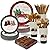 ANALIM 350 PCS Christmas Disposable Paper Plates Dinnerware Set Includes Dinner Plates Dessert Plates Cups Napkins Knives Forks Spoons for Christmas Party Supplies
