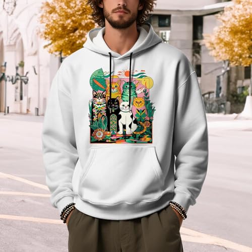 Sudadera sin mangas hombre con capucha y estampado beige talla S 2