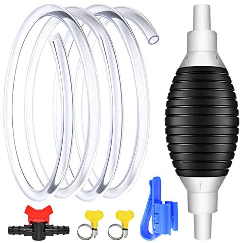 Tubo in PVC Trasparente e Pompa a Mano in Gomma: La pompa a mano è realizzata con una sfera di gomma allargata, la trama sulla pompa in gomma offre una sensazione di mano antiscivolo e confortevole per te. Valvola di arresto unidirezionale incorporata per impedire il riflusso. Design antiscivolo, anti-invecchiamento, semplice ed elegante. Tubo in PVC ispessito che prolunga efficacemente la durata, più durevole e resistente all'usura.