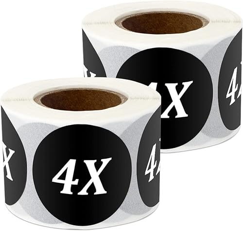 Rollo de etiquetas adhesivas de tamaño de ropa, círculo redondo negro de 1.25 pulgadas, 4 etiquetas de tamaño de ropa, ropa de boutique, etiquetas