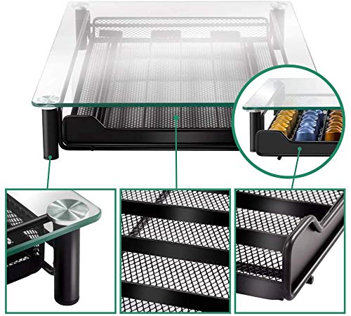 MaSam Café Bamboe Koffie Capsule - Houder - Koffiepads Bewaarbus Cuphouder Met Lade Theedoos Dolce Gusto L Or 64 Pads