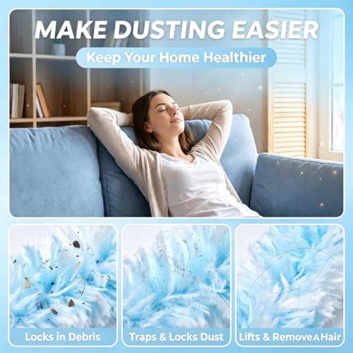 Image of Dusters Refills Compatible with Swiffer 40 Count Duster Kit with Handle