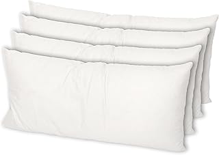 MSS e.K. 4er Set Federkissen | Größe: 40 cm x 80 cm | Füllgewicht: je 600 Gramm | 100% Baumwolle | kein Lebendrupf | Kissenfüllung | NOMITE Zertifiziert - milbenfrei | schadstoffgeprüft