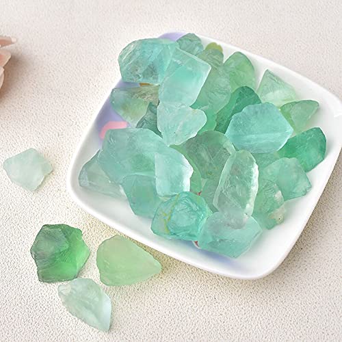 Raw Crystals Stone Minerals Amethyst Rose Quartz Irregular Shape Rough Rock Aquarium Decoration (Color : Green Fluorite, Size 50