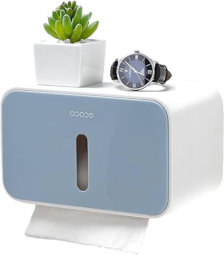 Soporte de papel higiénico impermeable para baño al aire libre, dispensador de papel de seda a prueba de gatos, autoadhesivo, montado para rollo