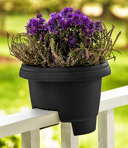 Bloem Deck Balcony Rail Planter 12\" Black (DR1200) - Thumbnail 2