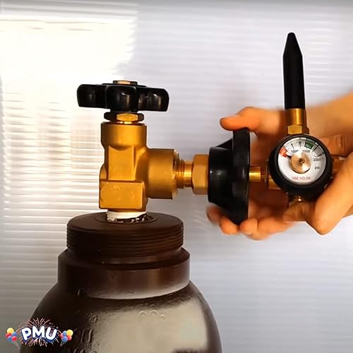 Miniatura 5 de PMU Válvula de llenado de regulador de tanque de helio para globos con medidor Pkg1