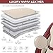 BWTJF Full Set Car Seat Covers (Front & Rear) | Leatherette Protectors | Airbag Compatible for Sedans, SUVs, Trucks (Wine Red & White)