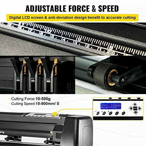 Image of VEVOR Vinyl Cutter Plotter Machine, 53 inch Signmaster Software Sign Making Machine, 1350mm Paper Feed Vinyl Cutter Plotter with Stand (53 inch 1350mm)