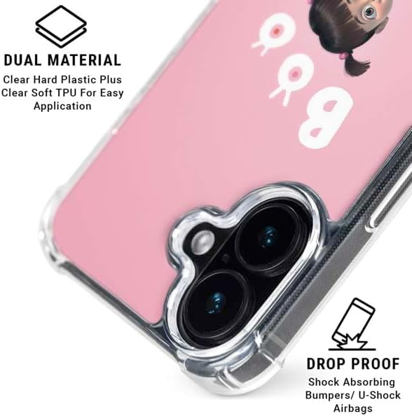Skinit Clear Phone Case Compatible with iPhone 16 - Officially Licensed Disney Monsters Inc. Boo Portrait Design