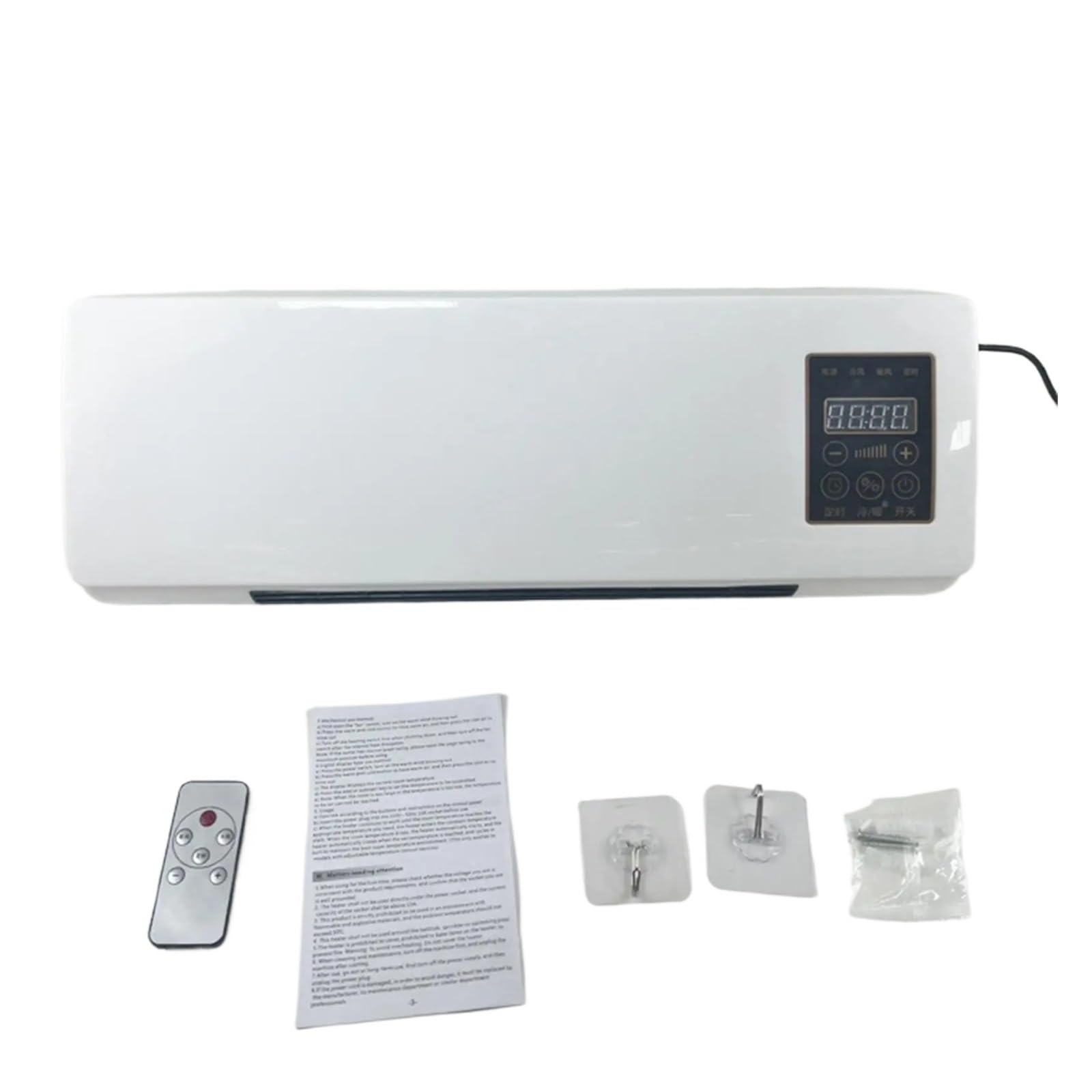 Calentador de pared de bajo consumo,Pantalla LCD,Temperatura ajustable,Calentador eléctrico de sobremesa montado en la pared for el hogar