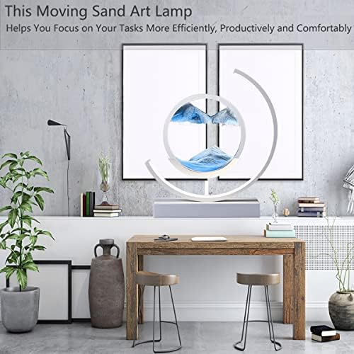 E-feilai Sand Art Lamp with 3D Moving Sand Picture, Quicksand Art Desk Lamp,Art Deco Lamp with Sand Painting for Roating for Home, Office, Hotel