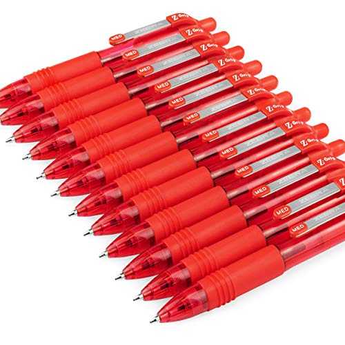 Zebra Z-Grip mini stylo bille retractable rouge 1.0mm ecriture fluide lot de 12