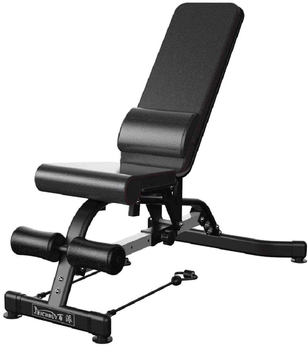AYCDL Folding Weight Bench Bench Press Board Multi-Function Dumbbell Bench Small Bird Fitness Chair Abdominal Muscle Board Dumbbell Bench,Black-140 * 80 * 47cm