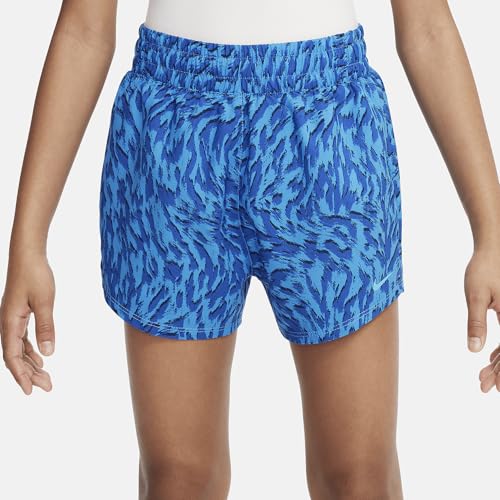Nike One Big Kids' (Girls') Woven High-Waisted Shorts (Light Photo Blue/Game Royal/Dusty Cactus, FQ4527-435) Size Medium2