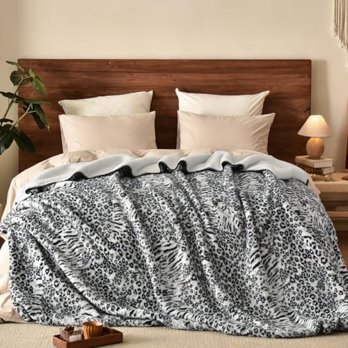 PHF Tiger Sherpa Fleece Blanket King Size, 480GSM Thick and Warm Reversible Blanket for Winter, No Shedding, No Pilling, Ultra Soft Fuzzy Plush Blanket for Bed Sofa Couch, 108
