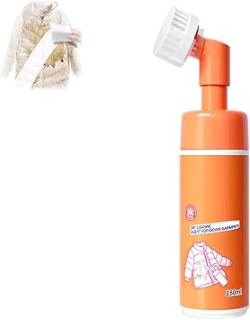 Dry Cleaning Agent with Brush Head for Down Jacket, 160ml Foam Dry Cleaner, Dry Foam Cleaner, Wash-Free Clothing Foam Spray, One Wipe to Cleaning Stain