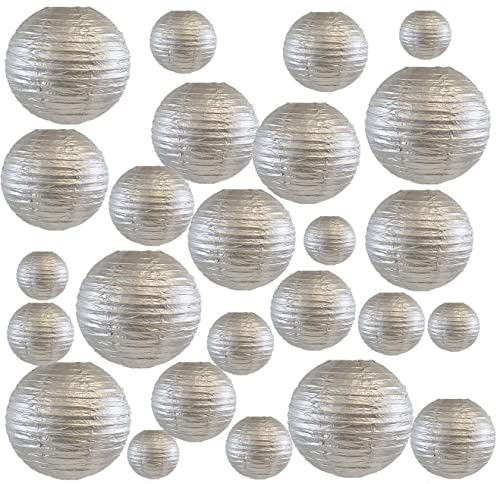 25 Pack Paper Lanterns, Sizes of 4