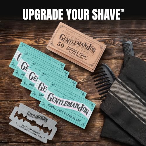 50-Pack Platinum Double Edge Razor Blades - Premium Swedish Stainless Steel Safety Razor Blades - Platinum Coated Blades For Smooth and Comfortable Shaves - Fits Most Safety Razors