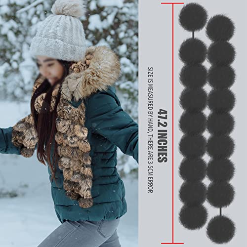 bvya Winter Women Girls Real Rabbit Soft Fur Scarf Warm Neck Wrap2