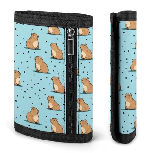 Cute Capybara Trifold Wallet Slim Credit Card Holder Minimalist Front Pocket Money Clip for Women Men3