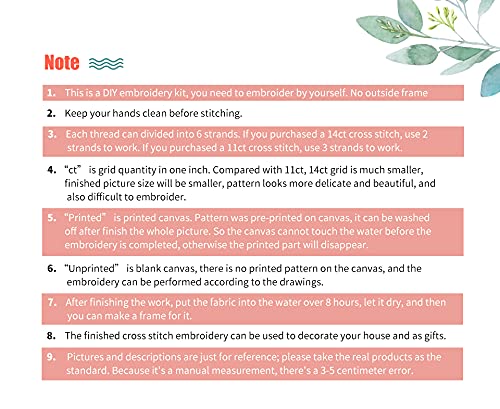 Joy Sunday Cross Stitch Kits Stamped Full Range Of Embroidery Starter Kits For Beginners Diy 14Ct 2 Strands - Two Birds 3(Printed) 14.6×18.1 Inch #TOP6