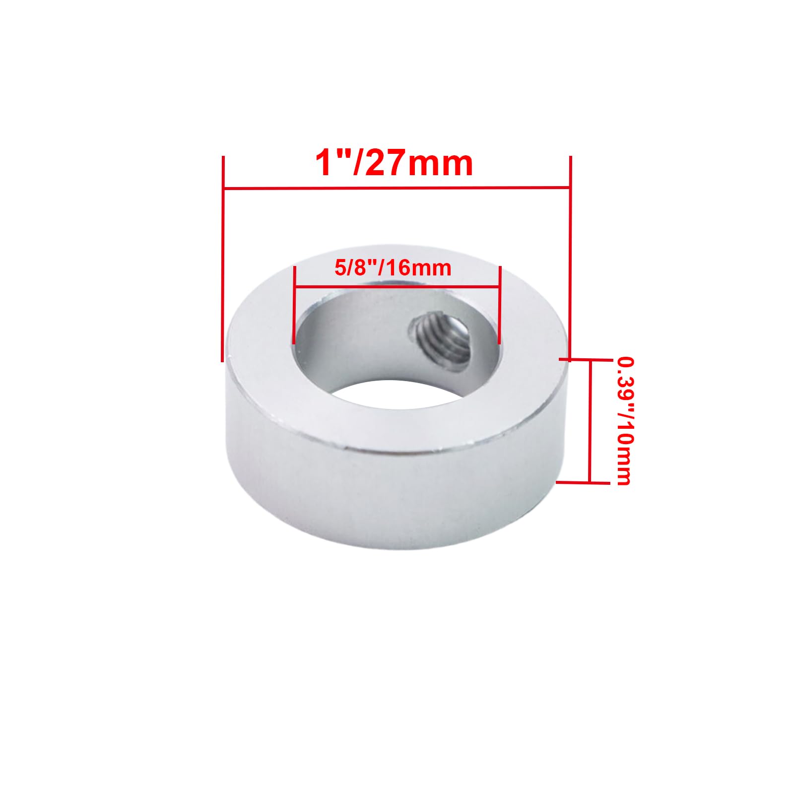 Climax Metals M2C-26 Black Oxide Plated Steel Two-Piece Clamping Collar, Metric, 26mm Bore Size, 48mm Outside Diameter, M6 x 16mm Set Screw