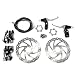 Star-Art Front and Back Disc Brake Kit - Aluminum Alloy Calipers, 2 Pcs Stainless Steel 160 mm Rotors & Cable & Brake Lever & 12 Bolts, Freewheel Threaded Hubs Hole Distance of 48mm