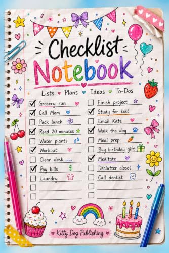 Cute Checklist Notebook: Two-Column To-Do Lists for Daily Tasks, Goals, Shopping, Planning, Work, School & Organization image 2