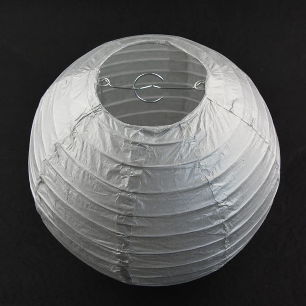 Lanterne Rotonde di Carta, Lanterna di Carta Pieghevole appesa a Sfera Rotonda for Matrimonio, Festa Laurea, Multicolore, 6-16 Pollici, 10 Pezzi(Gold,10inch(25cm))