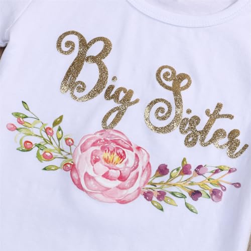 Toddler Baby Kid Girls Big Sister Outfits Short Sleeve T-Shirt Top+Tutu Skirt with Headband Clothing Set4