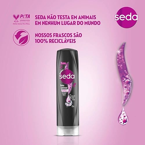 Miniatura 6 de Seda Linha Pretos Luminosos Condicionador 325 Ml Black Shine Collection - Acondicionador 11 Fl Oz