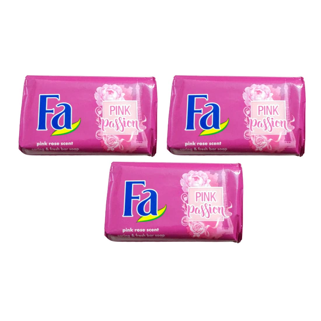 Fa Pink Passion Pink Rose Scent Caring & Fresh Bar Soap (Made in United Arab) Imported 175g each (525 g, Pack of 3)